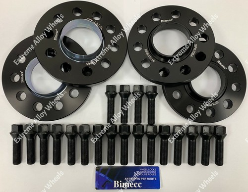Black alloy wheel spacers 12mm - black,